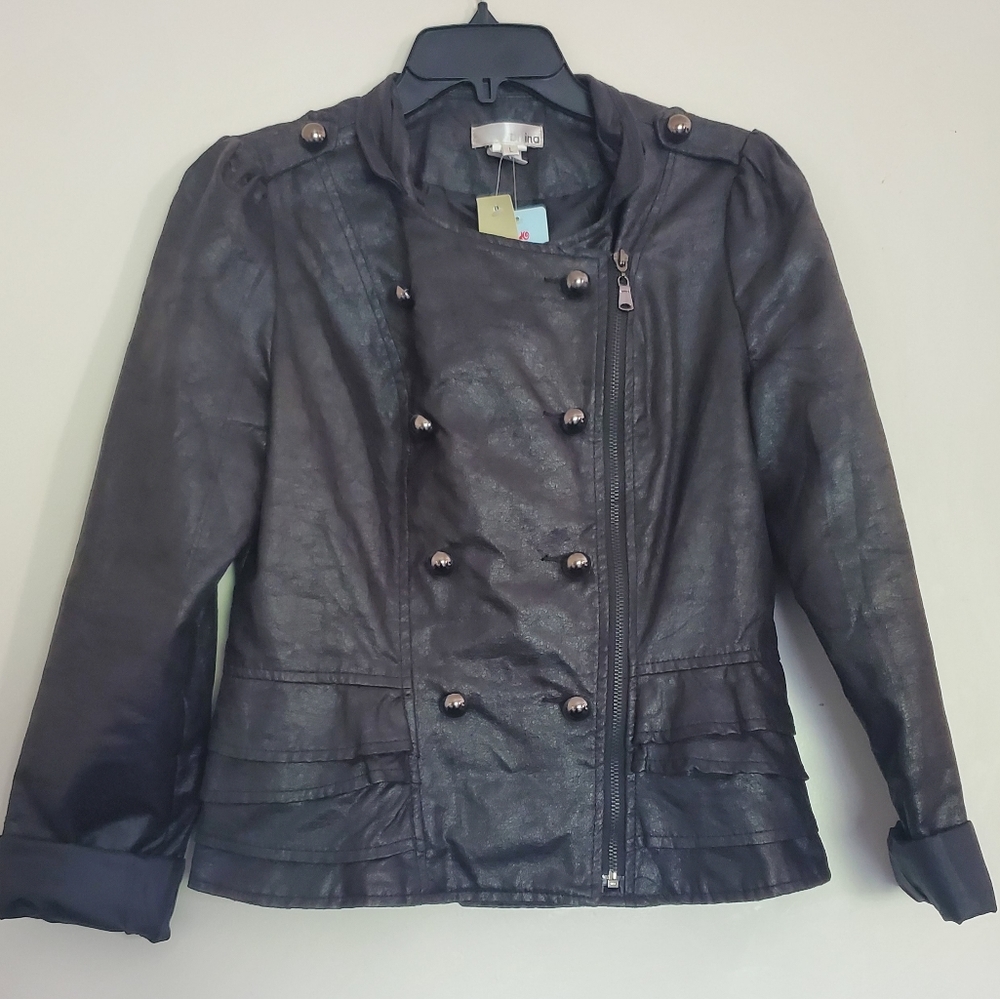 Black motorcycle type jacket